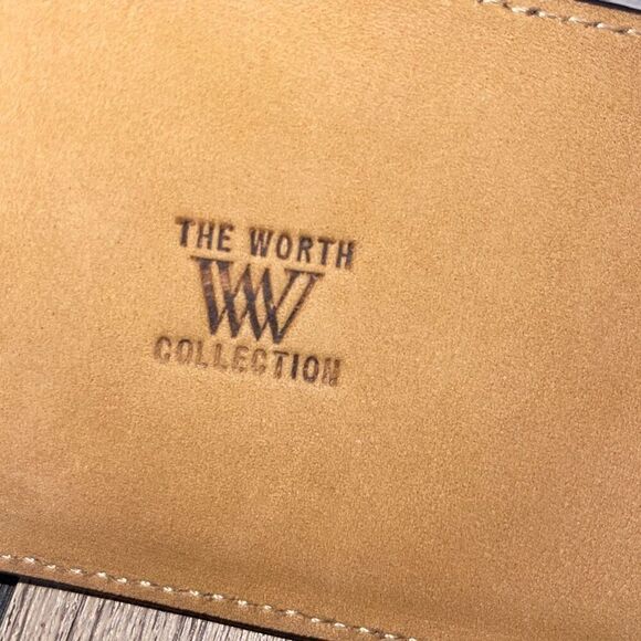 The W by Worth Collection Womens Pebble Leather Wide Strap Fashion Belt Brown OS - Picture 5 of 7